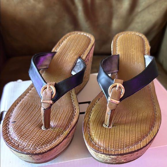 Black Wedge Sandals by Aldo - Picture 1 of 6